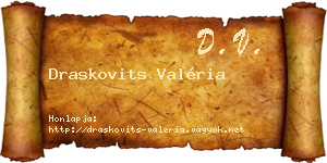 Draskovits Valéria névjegykártya